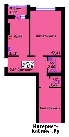 2-комнатная квартира, 55 м², 8/9 эт. на продажу в Калининграде Калининград - изображение 1