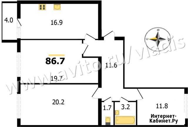 3-комнатная квартира, 86.7 м², 1/12 эт. на продажу во Владимире Владимир - изображение 1