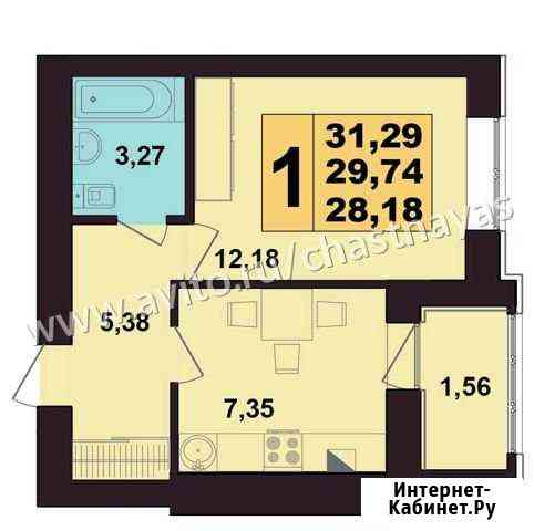 1-комнатная квартира, 32.2 м², 7/10 эт. на продажу в Калининграде Калининград