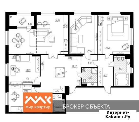 4-комнатная квартира, 190.1 м², 3/7 эт. на продажу в Санкт-Петербурге Санкт-Петербург - изображение 1