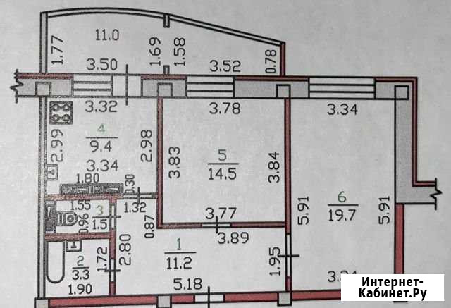 2-комнатная квартира, 59.6 м², 8/9 эт. на продажу в Орле Орёл - изображение 1