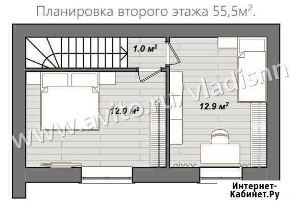 2-комнатная квартира, 55.1 м², 1/2 эт. на продажу в Нижнем Новгороде Нижний Новгород - изображение 1
