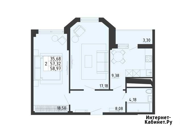 2-комнатная квартира, 59 м², 3/14 эт. на продажу в Липецке Липецк - изображение 1