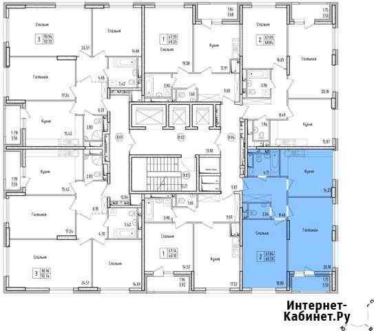 2-комнатная квартира, 69.6 м², 12/22 эт. на продажу в Москве Москва