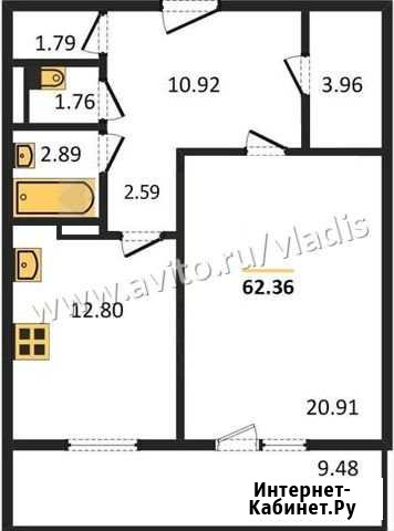 1-комнатная квартира, 62.4 м², 7/15 эт. на продажу во Владимире Владимир - изображение 1