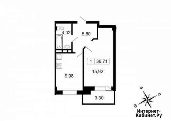 1-комнатная квартира, 36.7 м², 10/10 эт. на продажу в поселке Свердлова Свердлова