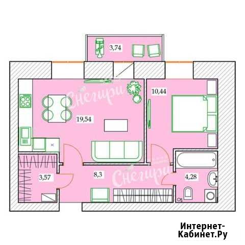 2-комнатная квартира, 46.1 м², 9/9 эт. на продажу в Северодвинске Северодвинск - изображение 1