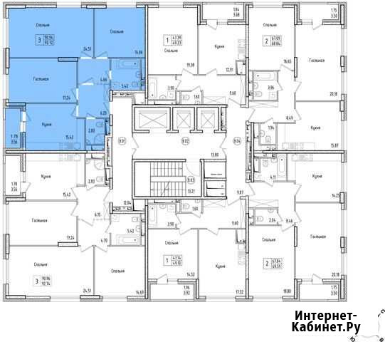 3-комнатная квартира, 92.7 м², 13/22 эт. на продажу в Москве Москва - изображение 1