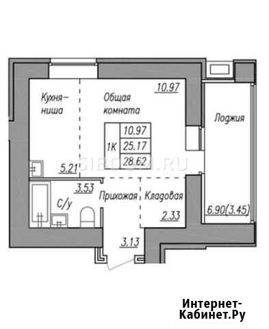 1-комнатная квартира, 28.6 м², 11/17 эт. на продажу в Барнауле Барнаул - изображение 1