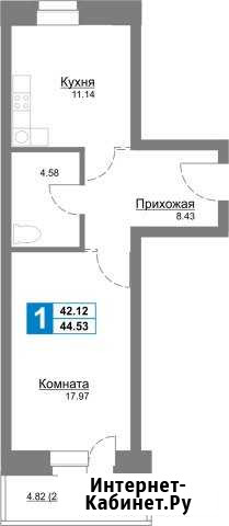 1-комнатная квартира, 44.5 м², 7/10 эт. на продажу в Ярославле Ярославль - изображение 1