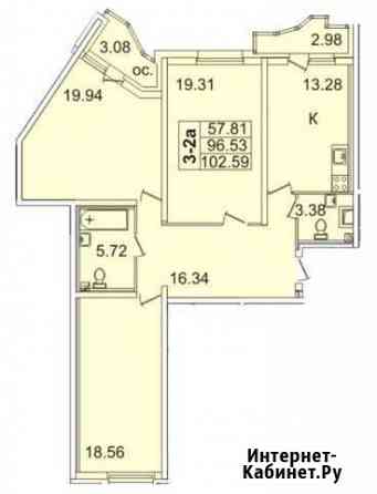 3-комнатная квартира, 101 м², 7/22 эт. на продажу в Санкт-Петербурге Санкт-Петербург