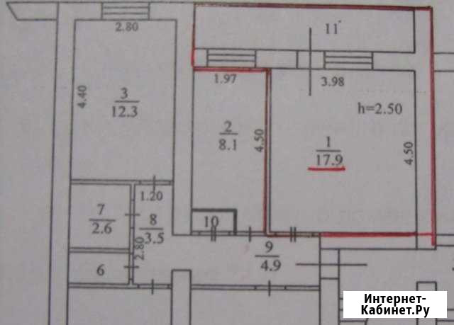 1-комнатная квартира, 27 м², 1/5 эт. в аренду на длительный срок в Сосновом Бору Сосновый Бор - изображение 1