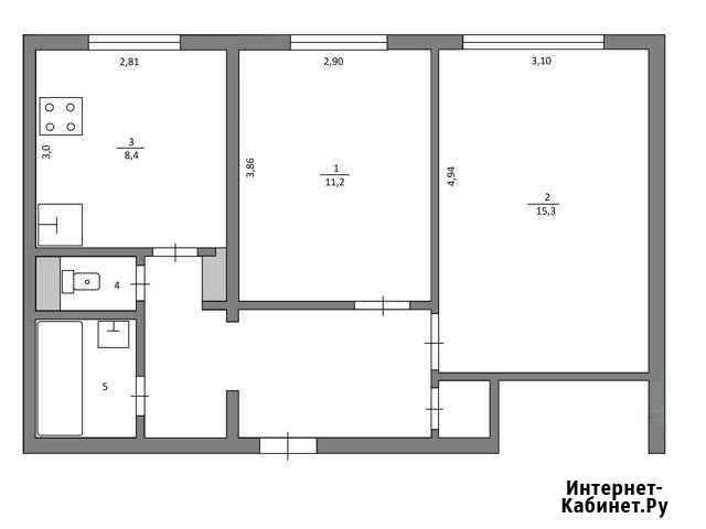 2-комнатная квартира, 48 м², 2/9 эт. на продажу в Ейске Ейск - изображение 1