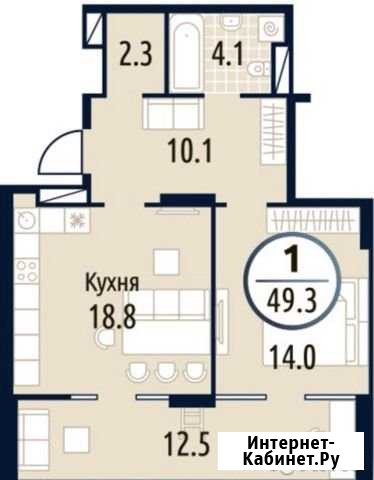 1-комнатная квартира, 49.2 м², 11/17 эт. на продажу в Тюмени Тюмень - изображение 1