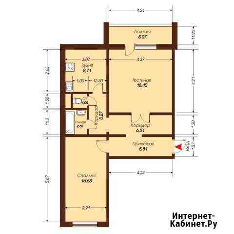 2-комнатная квартира, 65.4 м², 5/10 эт. на продажу в Челябинске Челябинск