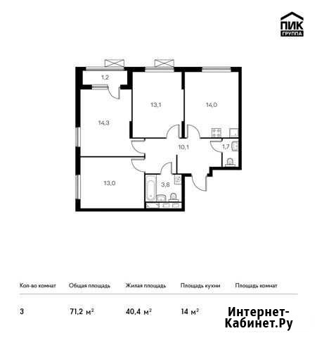 3-комнатная квартира, 71.2 м², 12/17 эт. на продажу в Ярославле Ярославль - изображение 1