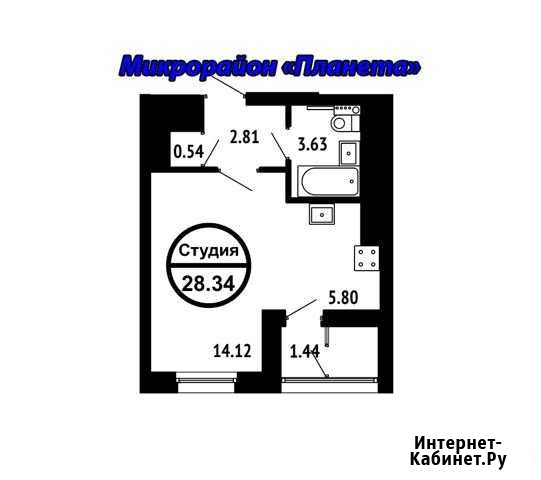 Квартира-студия, 28.3 м², 14/25 эт. на продажу в Уфе Уфа - изображение 1