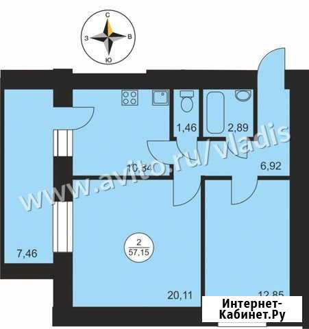 2-комнатная квартира, 57.2 м², 5/14 эт. на продажу во Владимире Владимир - изображение 1