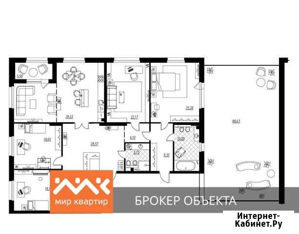 4-комнатная квартира, 217.6 м², 2/7 эт. на продажу в Санкт-Петербурге Санкт-Петербург - изображение 1