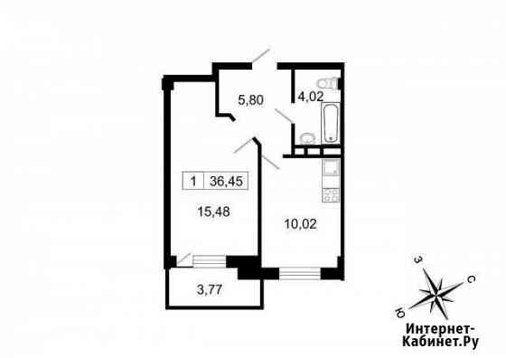 1-комнатная квартира, 36.5 м², 1/10 эт. на продажу в поселке Свердлова Свердлова