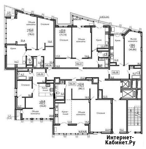 2-комнатная квартира, 78 м², 10/18 эт. на продажу в Воронеже Воронеж - изображение 1