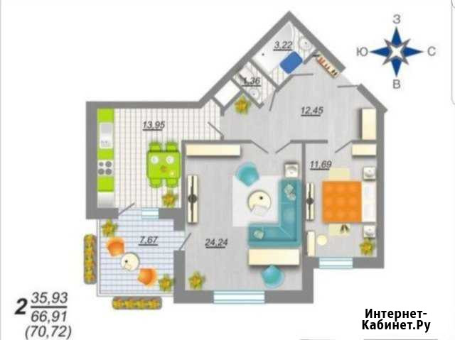 2-комнатная квартира, 70 м², 8/17 эт. на продажу в Воронеже Воронеж - изображение 1