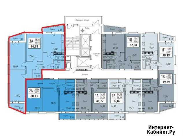 3-комнатная квартира, 96.9 м², 16/25 эт. на продажу в Чебоксарах Чебоксары - изображение 1