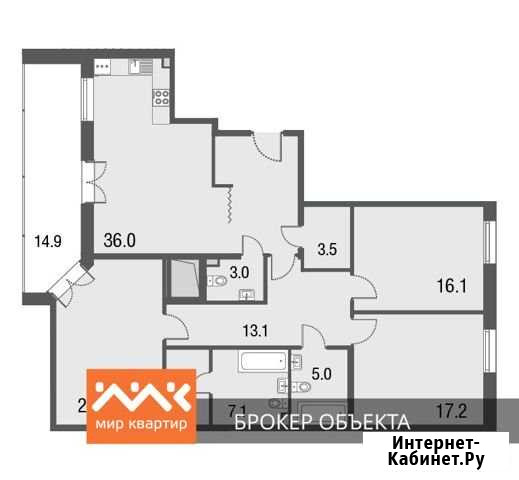 3-комнатная квартира, 125.3 м², 1/4 эт. на продажу в Сестрорецке Сестрорецк - изображение 1