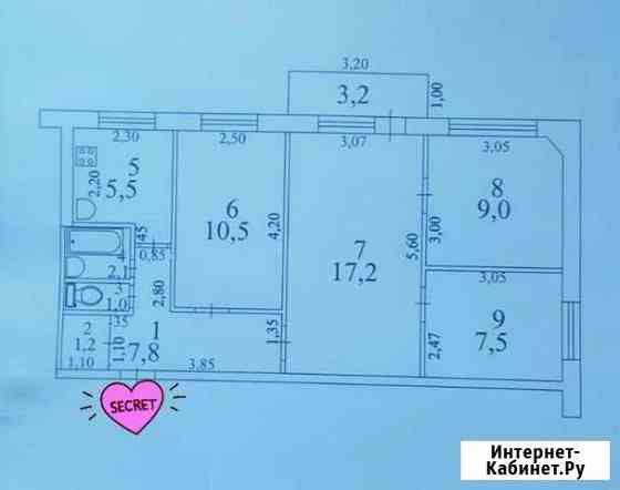 4-комнатная квартира, 62 м², 4/5 эт. на продажу в Комсомольске-на-Амуре Комсомольск-на-Амуре