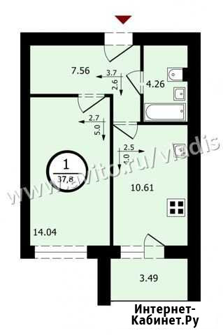 1-комнатная квартира, 37.8 м², 2/3 эт. на продажу в Боголюбово Боголюбово - изображение 1