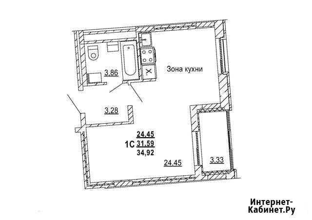 Квартира-студия, 30.3 м², 3/8 эт. на продажу в Белгороде Белгород - изображение 1