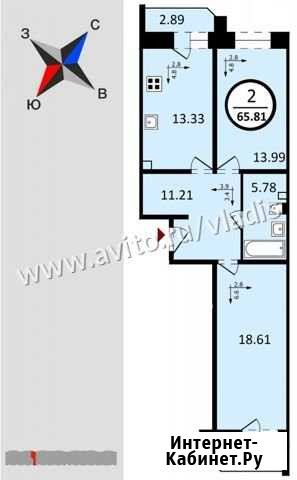 2-комнатная квартира, 65.8 м², 11/17 эт. на продажу во Владимире Владимир - изображение 1