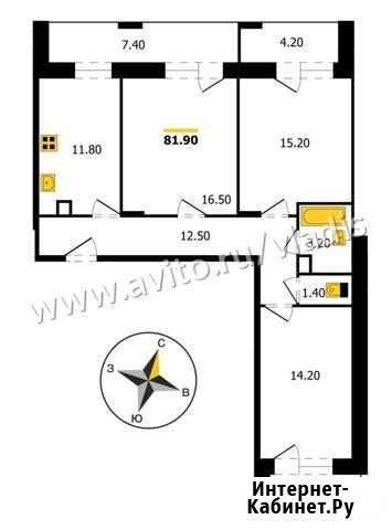 3-комнатная квартира, 81.9 м², 1/17 эт. на продажу во Владимире Владимир - изображение 1