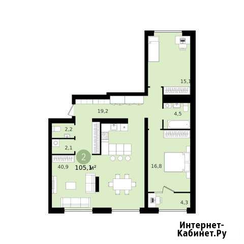 2-комнатная квартира, 105.1 м², 11/11 эт. на продажу в Екатеринбурге Екатеринбург - изображение 1