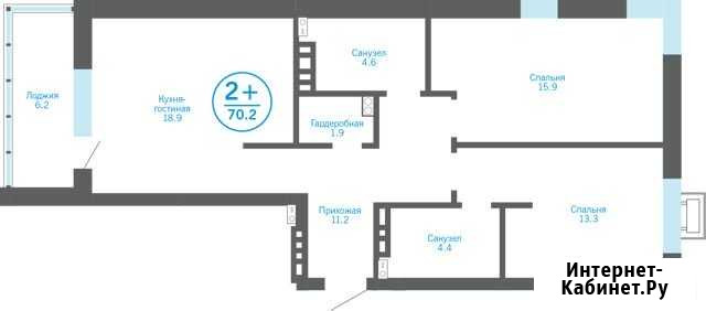 2-комнатная квартира, 70.2 м², 3/23 эт. на продажу в Тюмени Тюмень - изображение 1