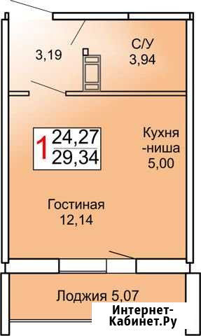 Квартира-студия, 29 м², 4/10 эт. на продажу в Челябинске Челябинск - изображение 1