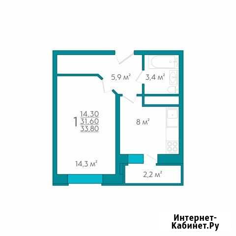 1-комнатная квартира, 33.8 м², 2/18 эт. на продажу в Рязани Рязань - изображение 1