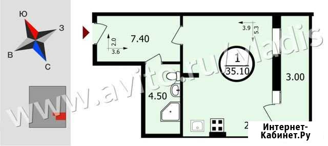 Квартира-студия, 35.1 м², 1/18 эт. на продажу во Владимире Владимир - изображение 1