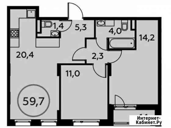 2-комнатная квартира, 59.7 м², 7/16 эт. на продажу в Коммунарке Коммунарка