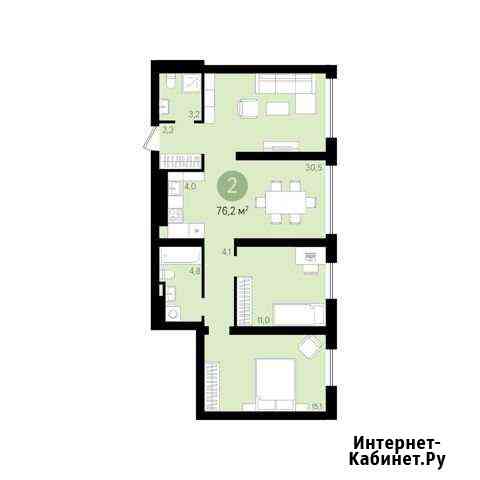 2-комнатная квартира, 76.2 м², 2/8 эт. на продажу в Новосибирске Новосибирск