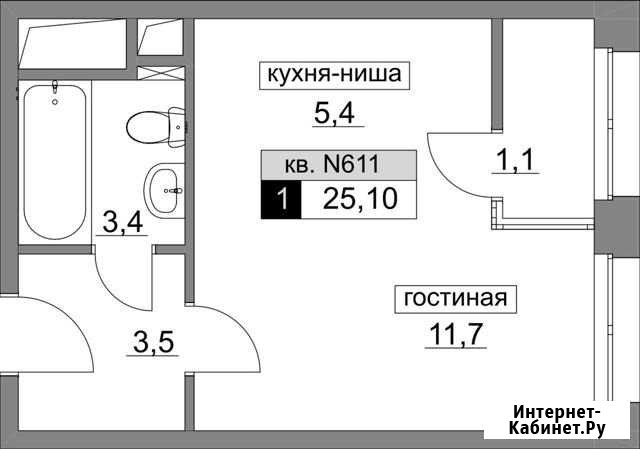 Квартира-студия, 25.1 м², 19/22 эт. на продажу в Москве Москва - изображение 1