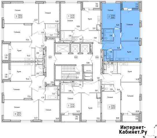 2-комнатная квартира, 68.8 м², 20/22 эт. на продажу в Москве Москва
