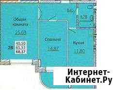 2-комнатная квартира, 68.4 м², 10/19 эт. на продажу в Новосибирске Новосибирск