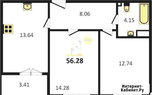 2-комнатная квартира, 56 м², 7/10 эт. на продажу в Калининграде Калининград - изображение 1