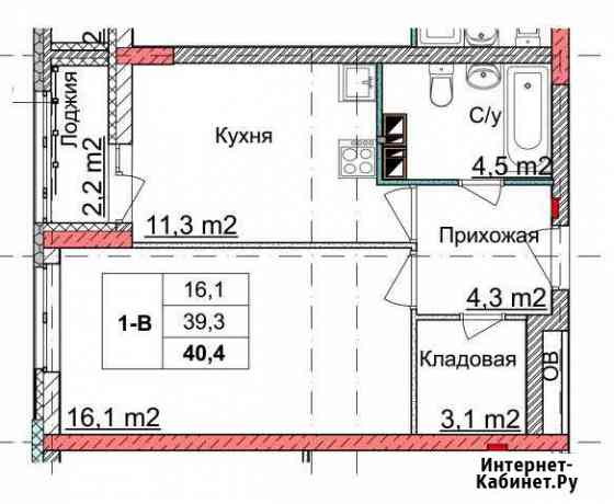1-комнатная квартира, 39.8 м², 2/18 эт. на продажу в Нижнем Новгороде Нижний Новгород