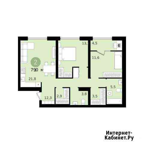 2-комнатная квартира, 79 м², 3/11 эт. на продажу в Екатеринбурге Екатеринбург