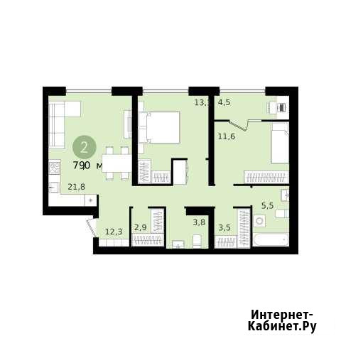 2-комнатная квартира, 79 м², 3/11 эт. на продажу в Екатеринбурге Екатеринбург - изображение 1