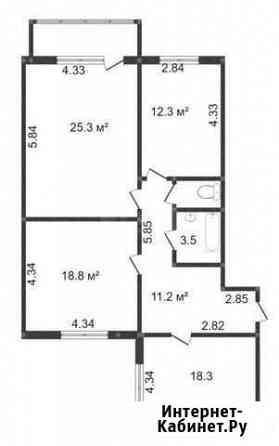 3-комнатная квартира, 94.3 м², 4/10 эт. на продажу в Омске Омск