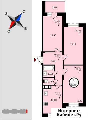 3-комнатная квартира, 69.5 м², 15/18 эт. на продажу во Владимире Владимир - изображение 1