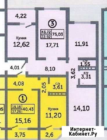 3-комнатная квартира, 75 м², 1/17 эт. на продажу в Оренбурге Оренбург - изображение 1